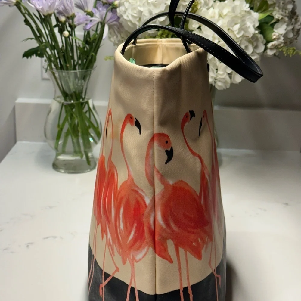Kate Spade Flamingo Parade Tote - Cream Coral and Black